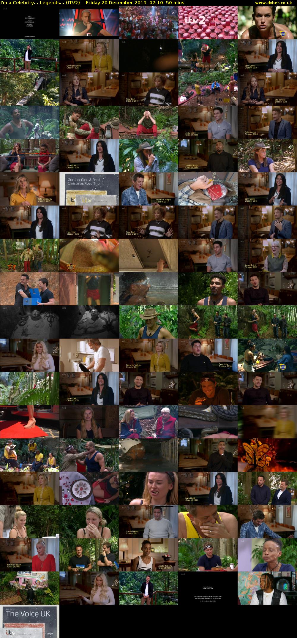 I'm a Celebrity... Legends... (ITV2) Friday 20 December 2019 07:10 - 08:00