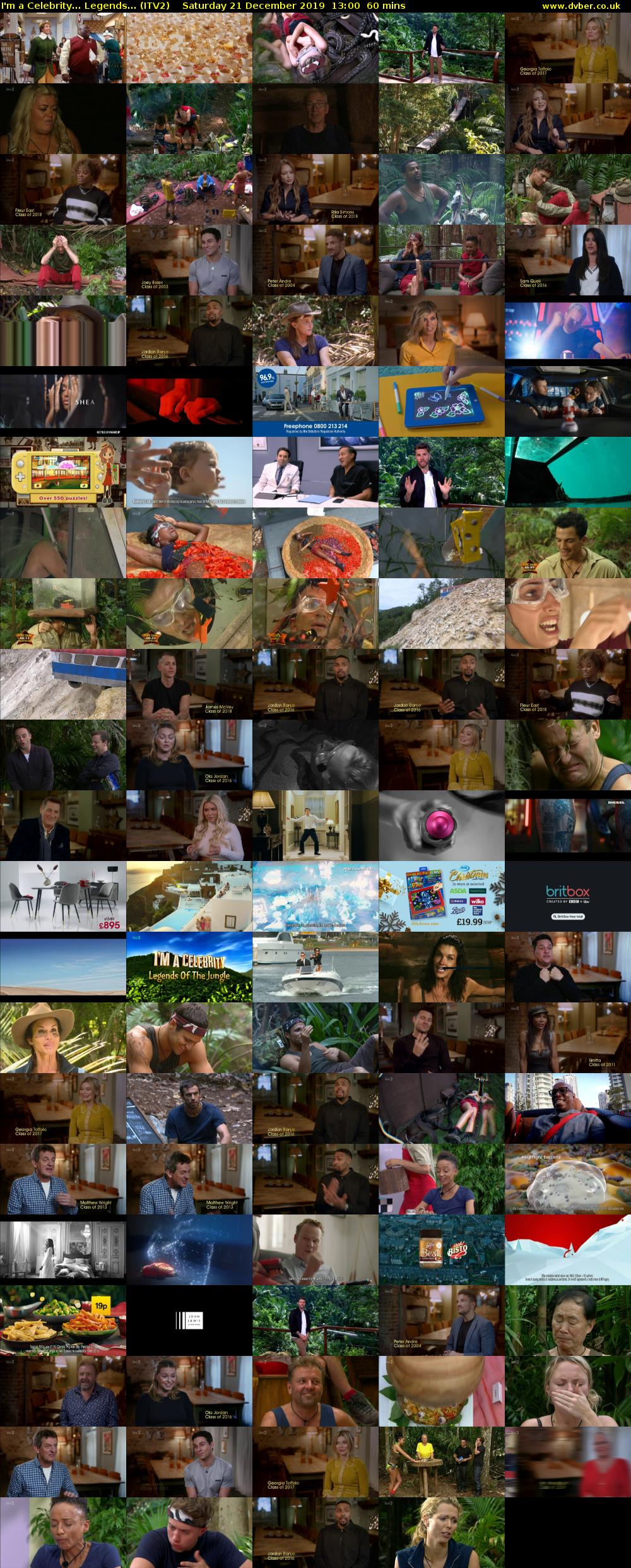 I'm a Celebrity... Legends... (ITV2) Saturday 21 December 2019 13:00 - 14:00