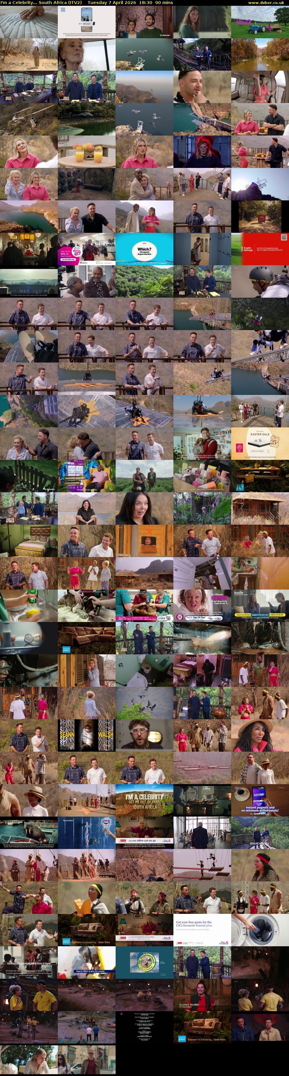 I'm a Celebrity... South Africa (ITV2) Tuesday 7 April 2026 18:30 - 20:00