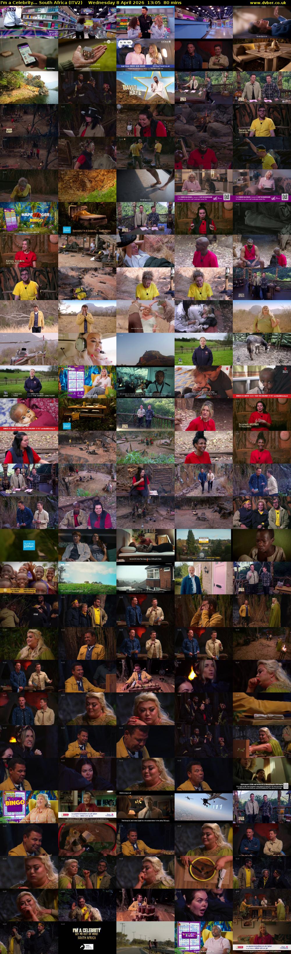 I'm a Celebrity... South Africa (ITV2) Wednesday 8 April 2026 13:05 - 14:25