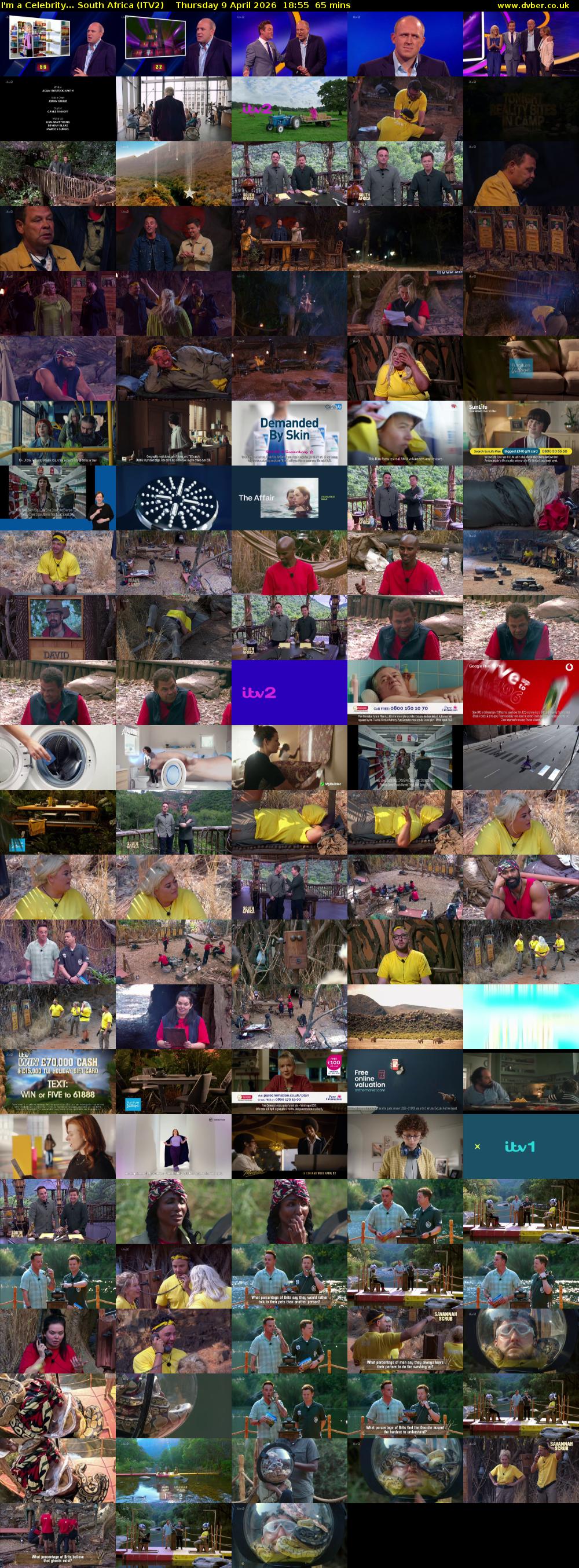 I'm a Celebrity... South Africa (ITV2) Thursday 9 April 2026 18:55 - 20:00