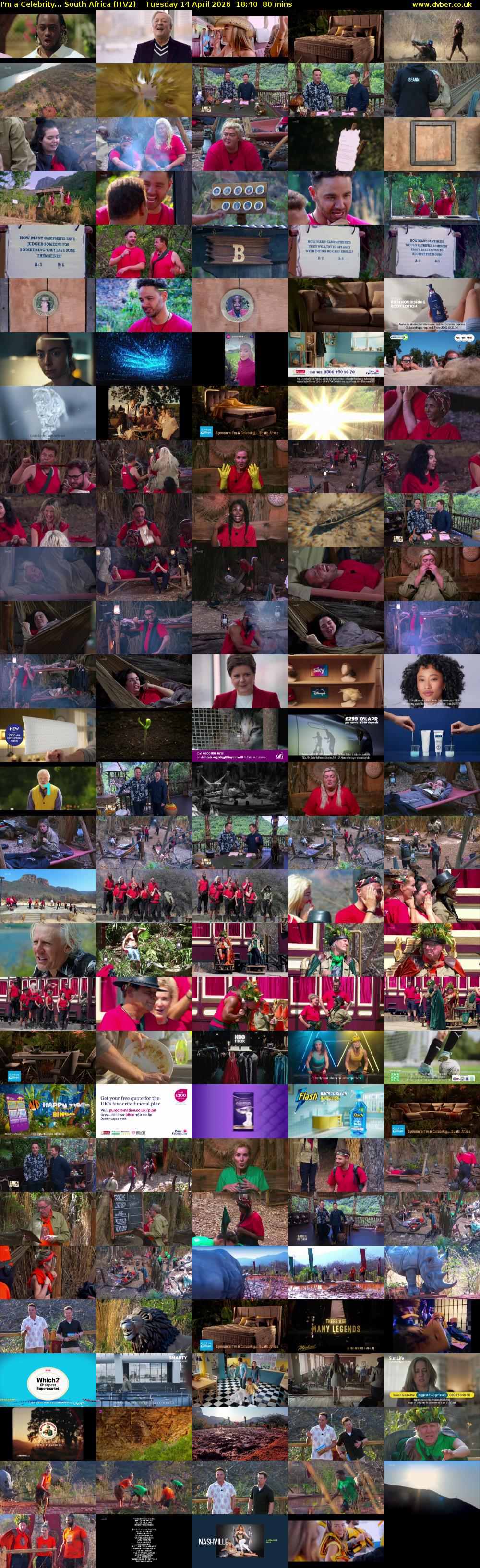 I'm a Celebrity... South Africa (ITV2) Tuesday 14 April 2026 18:40 - 20:00