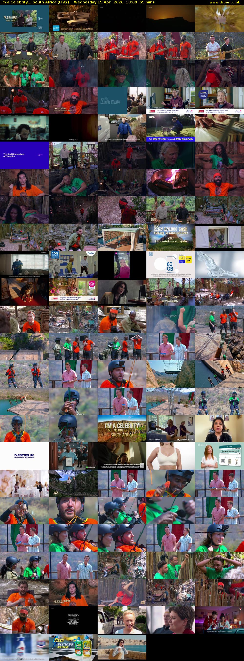 I'm a Celebrity... South Africa (ITV2) Wednesday 15 April 2026 13:00 - 14:05