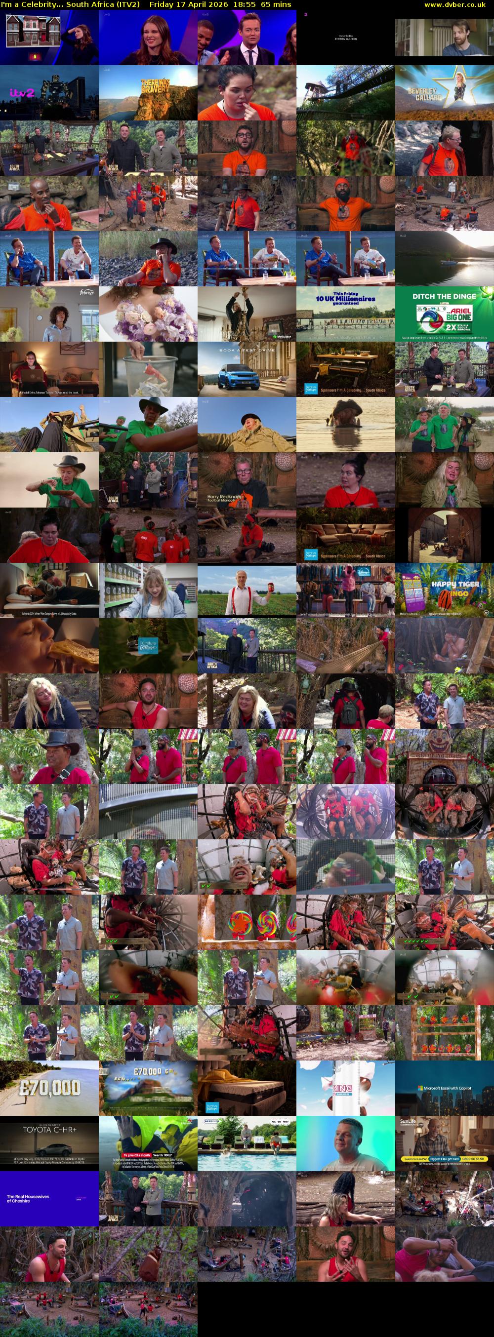 I'm a Celebrity... South Africa (ITV2) Friday 17 April 2026 18:55 - 20:00