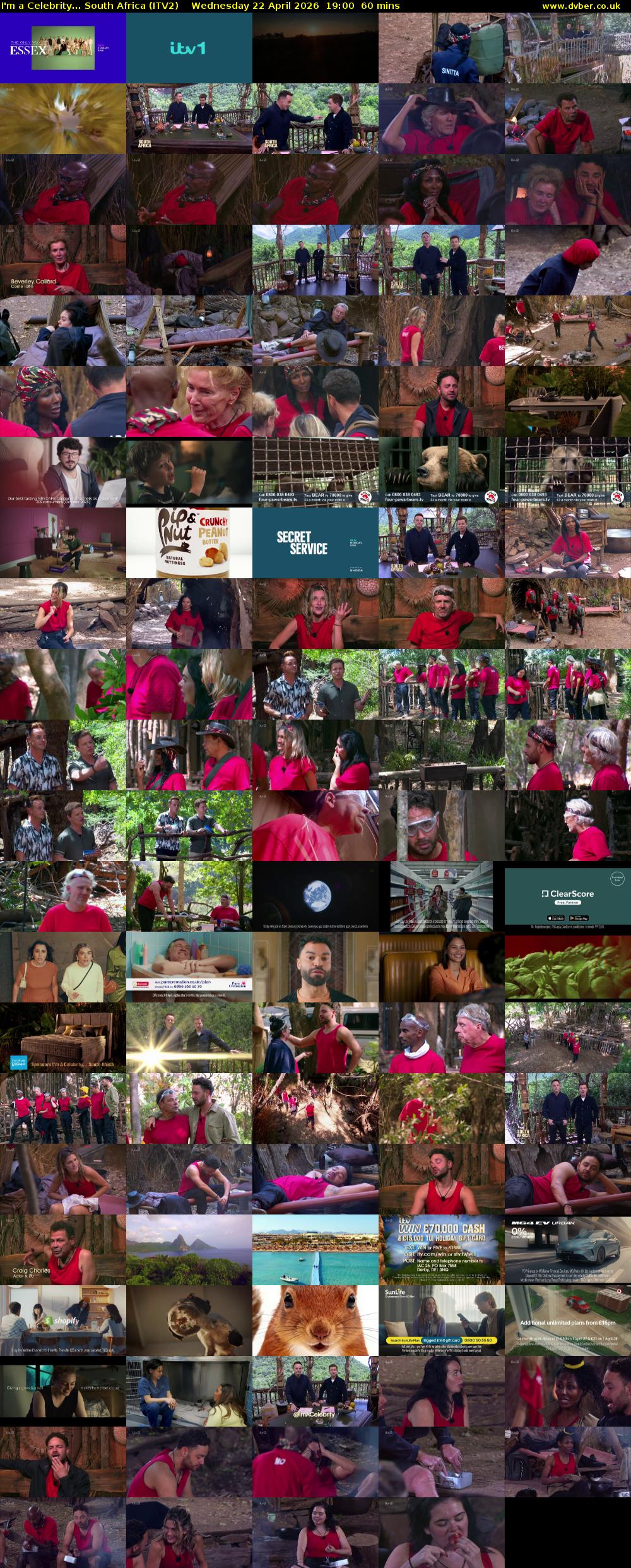 I'm a Celebrity... South Africa (ITV2) Wednesday 22 April 2026 19:00 - 20:00