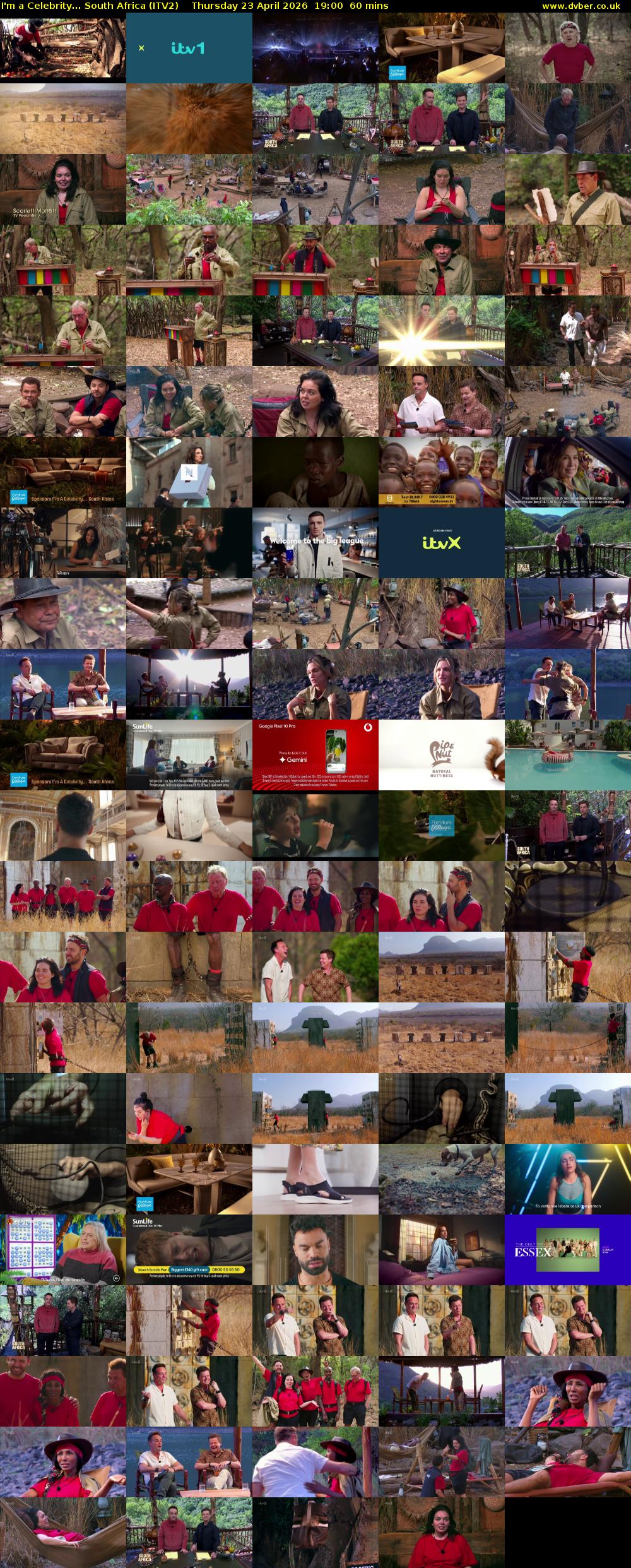 I'm a Celebrity... South Africa (ITV2) Thursday 23 April 2026 19:00 - 20:00