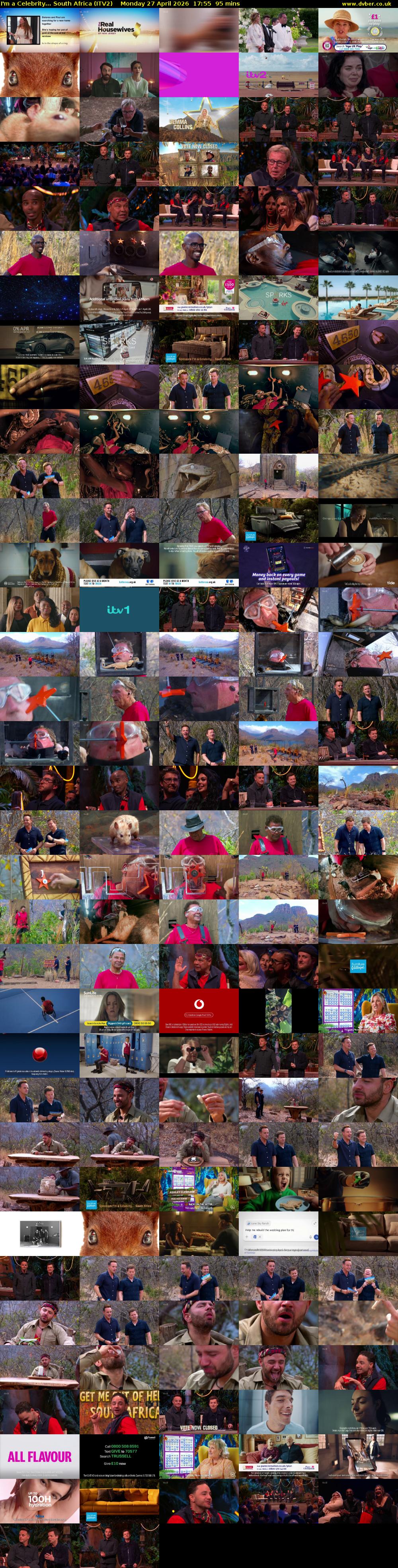 I'm a Celebrity... South Africa (ITV2) Monday 27 April 2026 17:55 - 19:30