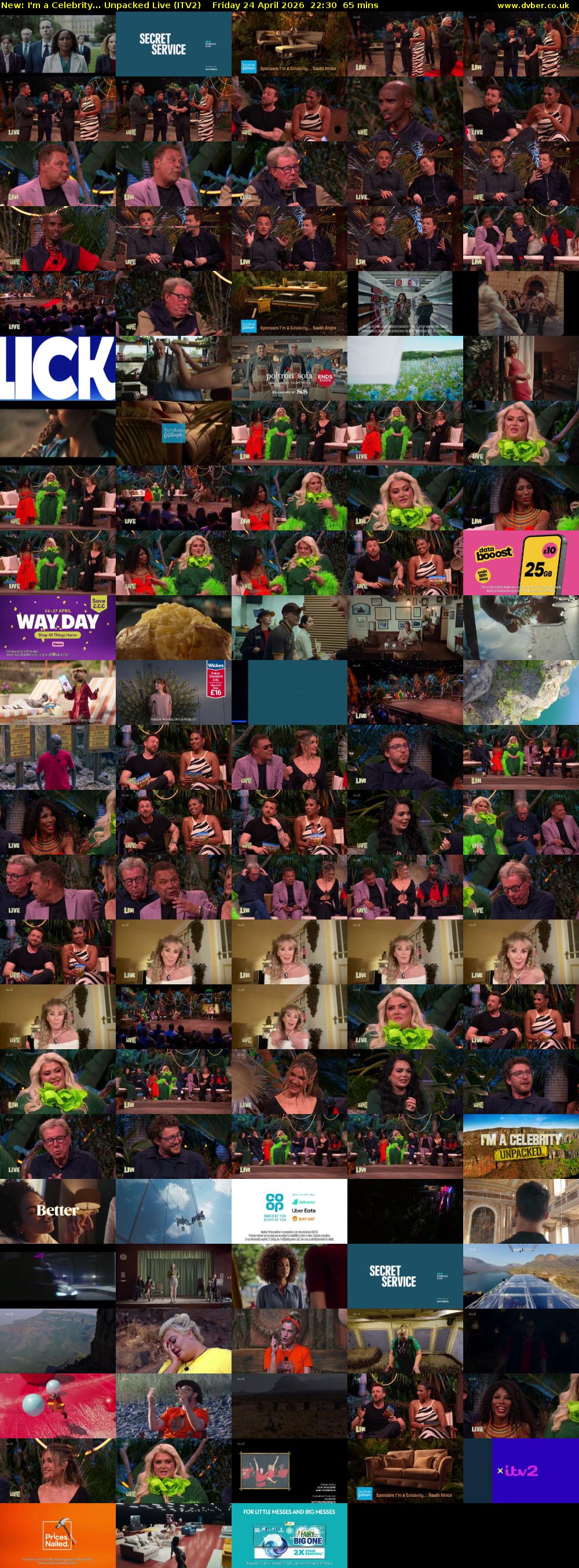 I'm a Celebrity... Unpacked Live (ITV2) Friday 24 April 2026 22:30 - 23:35