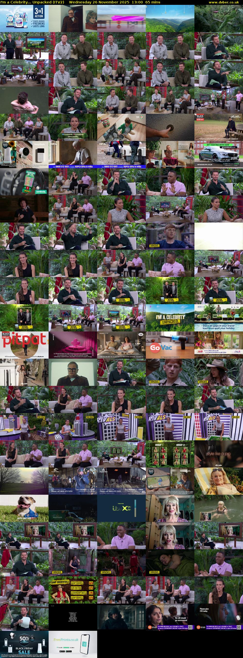 I'm a Celebrity... Unpacked (ITV2) Wednesday 26 November 2025 13:00 - 14:05
