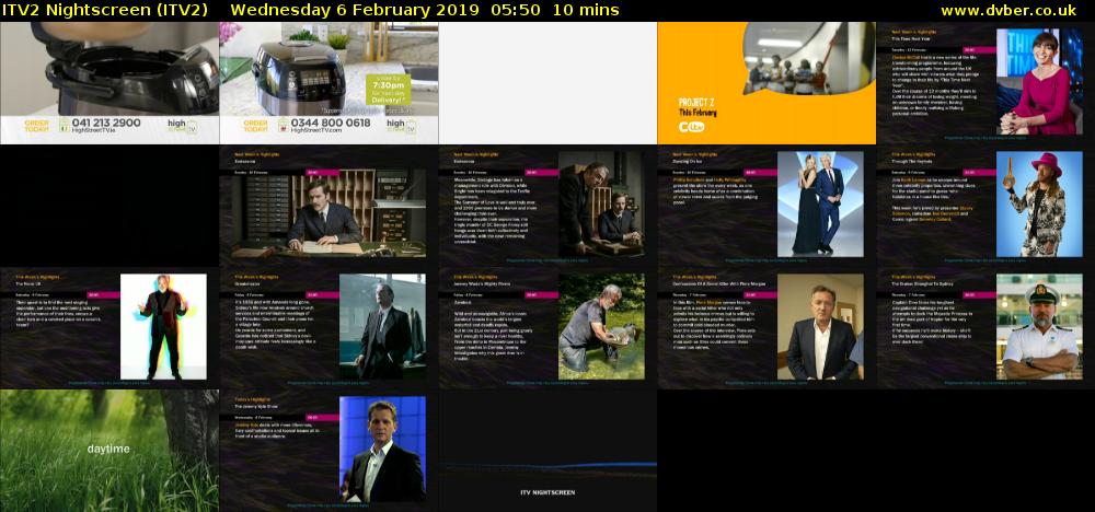 ITV2 Nightscreen (ITV2) Wednesday 6 February 2019 05:50 - 06:00