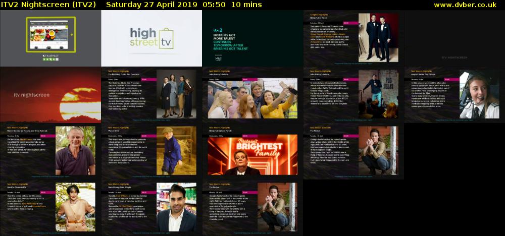 ITV2 Nightscreen (ITV2) Saturday 27 April 2019 05:50 - 06:00