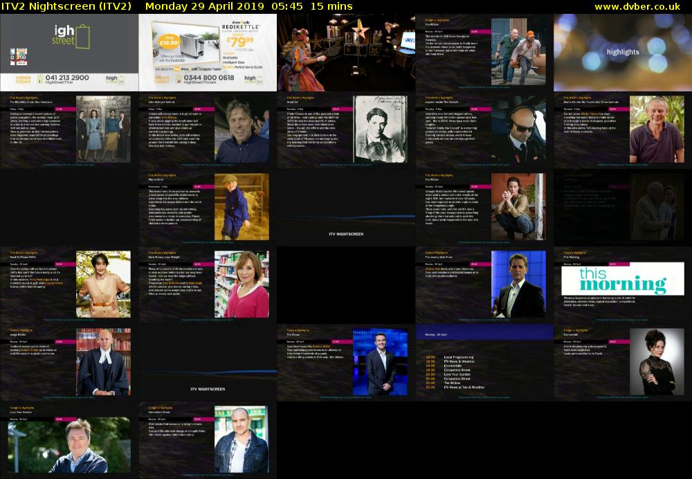 ITV2 Nightscreen (ITV2) Monday 29 April 2019 05:45 - 06:00