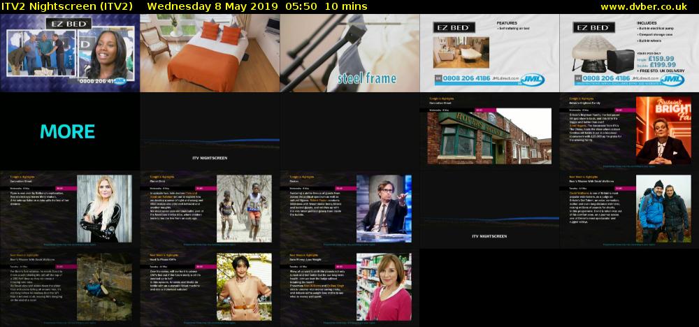 ITV2 Nightscreen (ITV2) Wednesday 8 May 2019 05:50 - 06:00