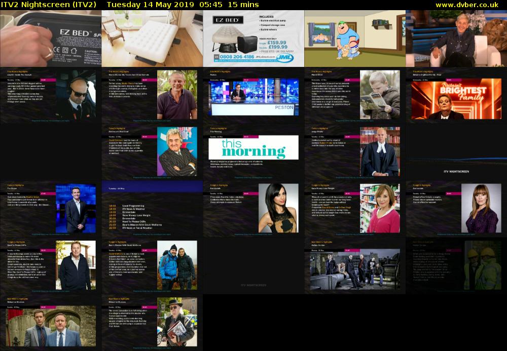 ITV2 Nightscreen (ITV2) Tuesday 14 May 2019 05:45 - 06:00