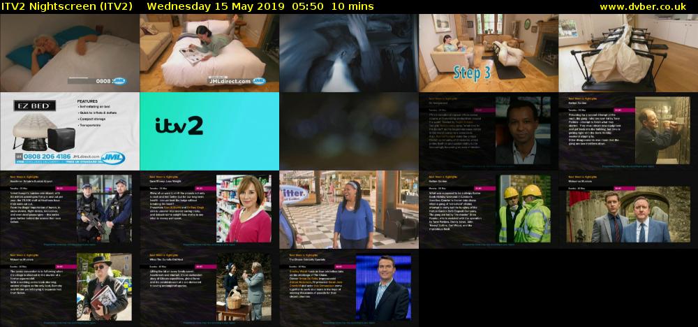 ITV2 Nightscreen (ITV2) Wednesday 15 May 2019 05:50 - 06:00