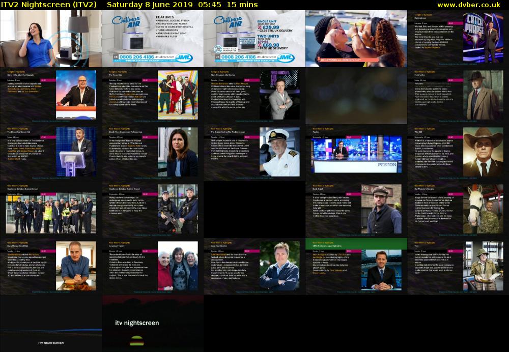 ITV2 Nightscreen (ITV2) Saturday 8 June 2019 05:45 - 06:00