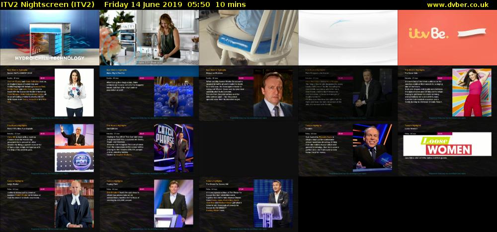 ITV2 Nightscreen (ITV2) Friday 14 June 2019 05:50 - 06:00