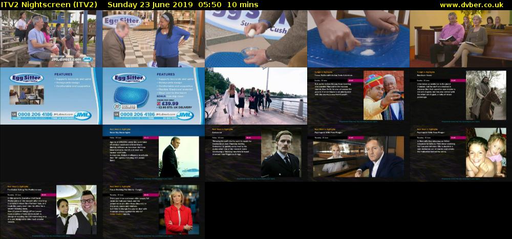 ITV2 Nightscreen (ITV2) Sunday 23 June 2019 05:50 - 06:00