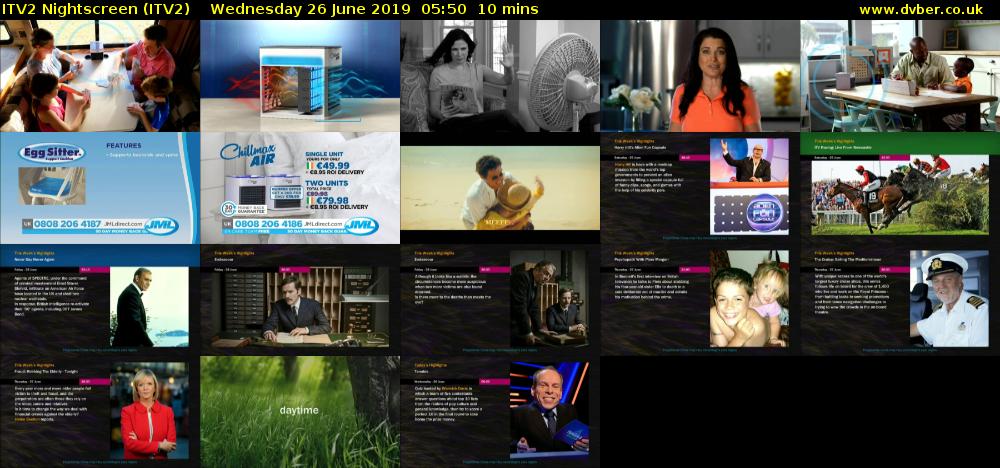 ITV2 Nightscreen (ITV2) Wednesday 26 June 2019 05:50 - 06:00