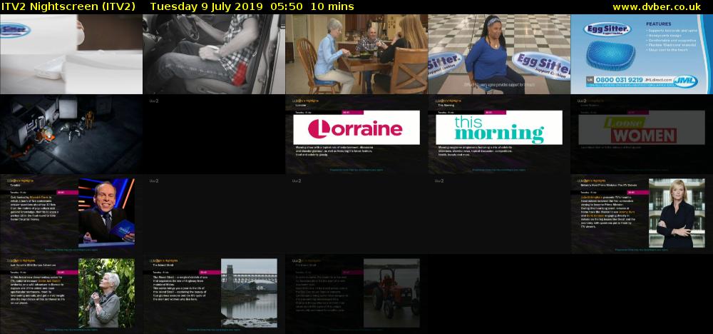 ITV2 Nightscreen (ITV2) Tuesday 9 July 2019 05:50 - 06:00