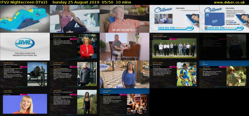 ITV2 Nightscreen (ITV2) Sunday 25 August 2019 05:50 - 06:00