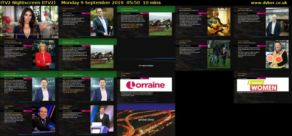 ITV2 Nightscreen (ITV2) Monday 9 September 2019 05:50 - 06:00