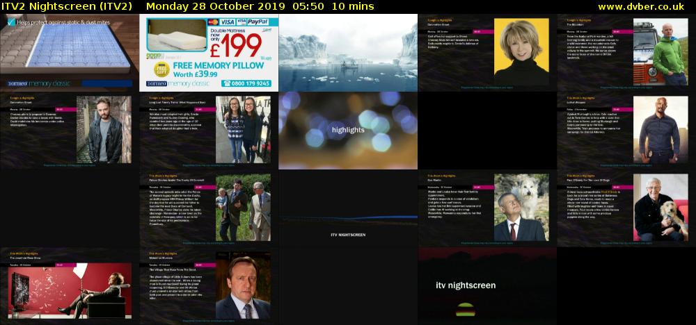 ITV2 Nightscreen (ITV2) Monday 28 October 2019 05:50 - 06:00