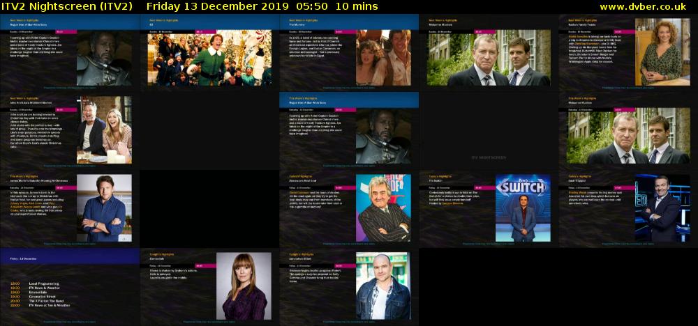 ITV2 Nightscreen (ITV2) Friday 13 December 2019 05:50 - 06:00