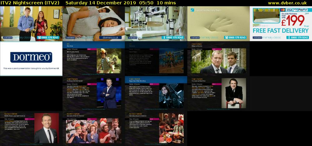 ITV2 Nightscreen (ITV2) Saturday 14 December 2019 05:50 - 06:00