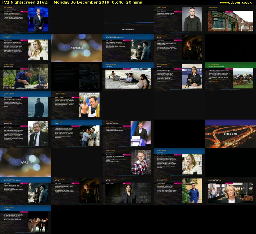 ITV2 Nightscreen (ITV2) Monday 30 December 2019 05:40 - 06:00