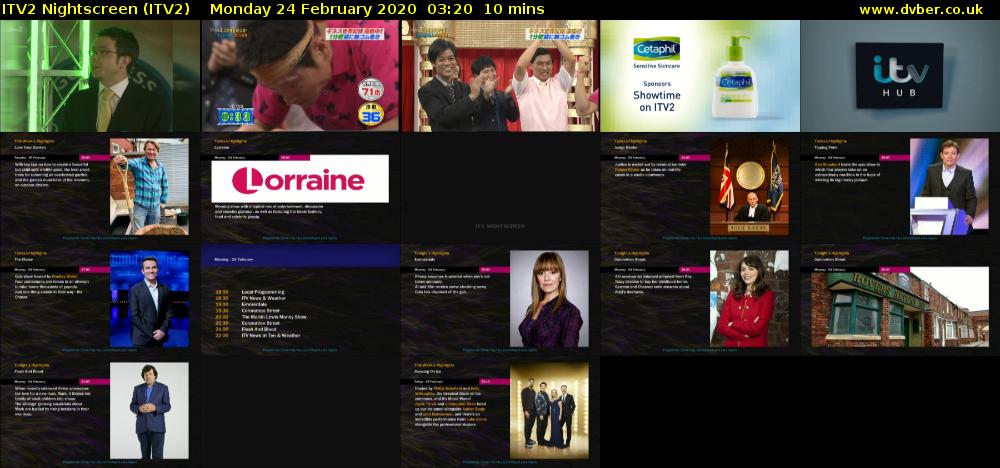 ITV2 Nightscreen (ITV2) Monday 24 February 2020 03:20 - 03:30