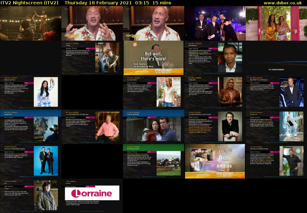 ITV2 Nightscreen (ITV2) Thursday 18 February 2021 03:15 - 03:30