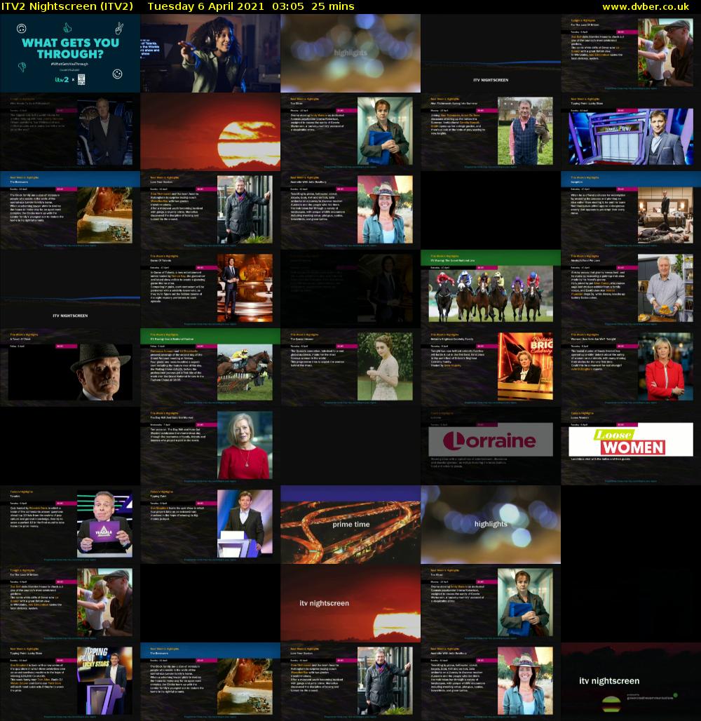 ITV2 Nightscreen (ITV2) Tuesday 6 April 2021 03:05 - 03:30