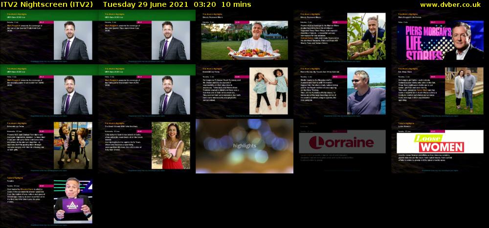 ITV2 Nightscreen (ITV2) Tuesday 29 June 2021 03:20 - 03:30