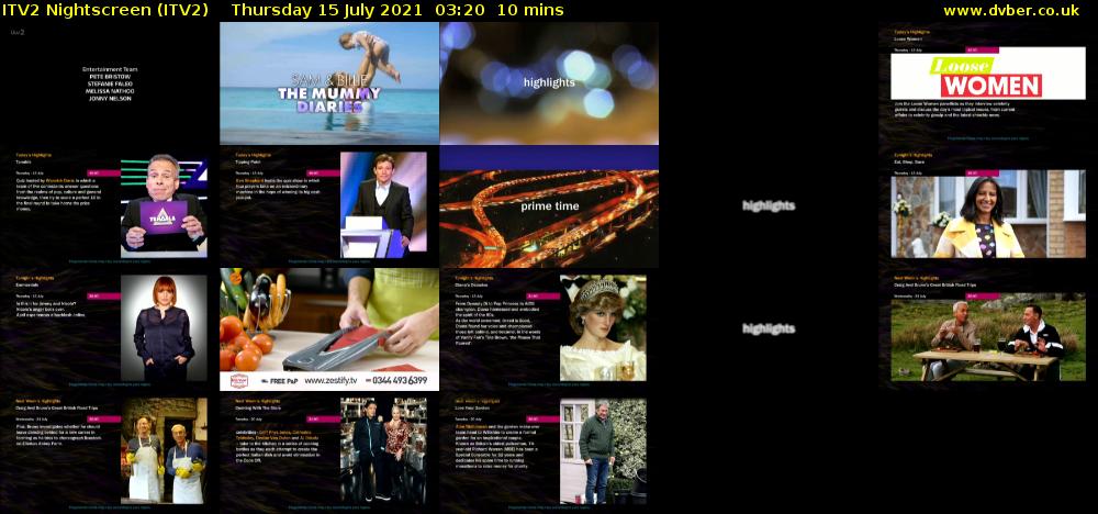 ITV2 Nightscreen (ITV2) Thursday 15 July 2021 03:20 - 03:30