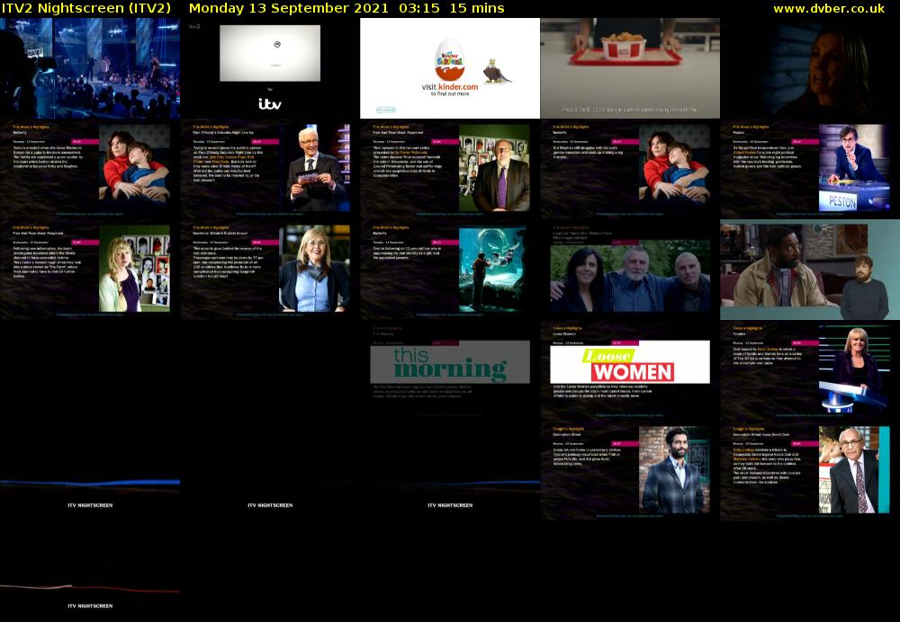 ITV2 Nightscreen (ITV2) Monday 13 September 2021 03:15 - 03:30