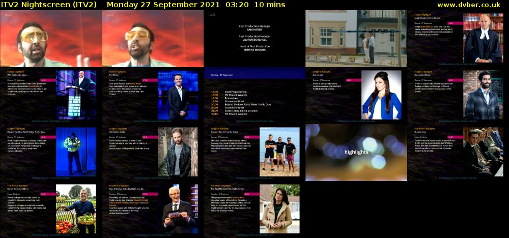 ITV2 Nightscreen (ITV2) Monday 27 September 2021 03:20 - 03:30