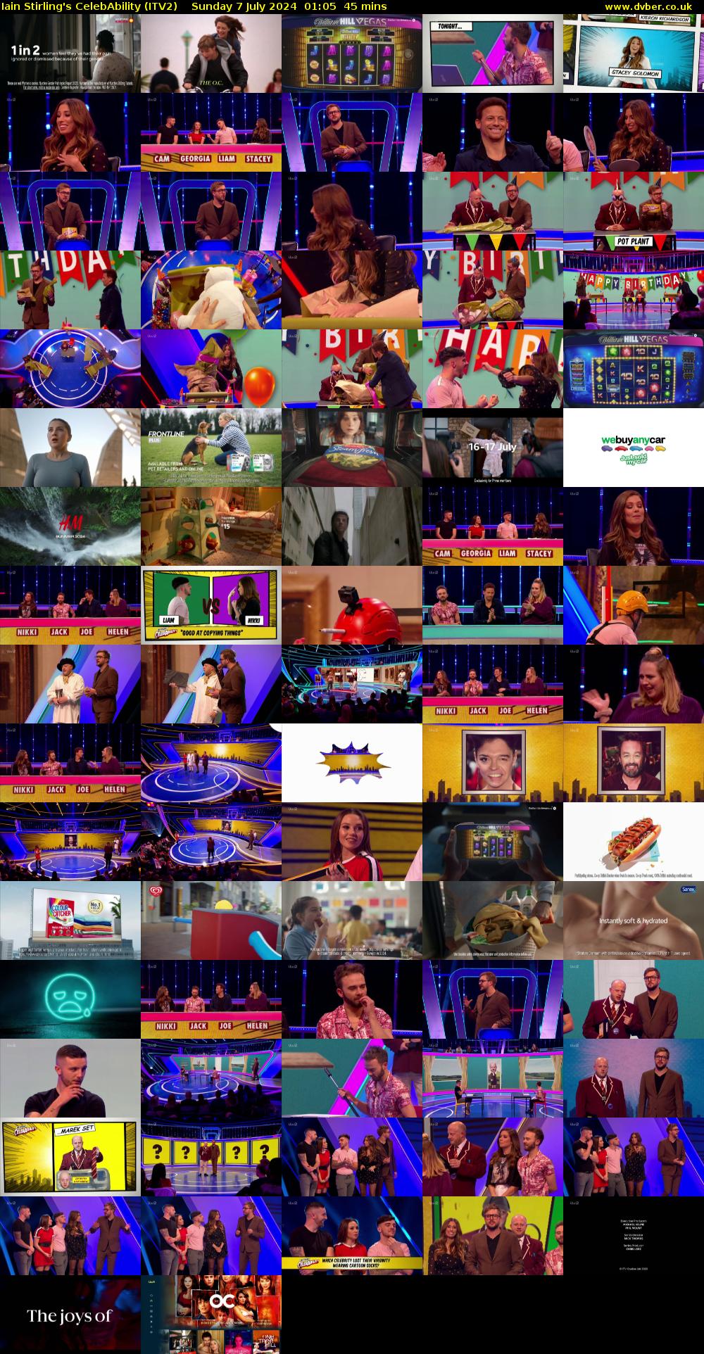 Iain Stirling's CelebAbility (ITV2) Sunday 7 July 2024 01:05 - 01:50