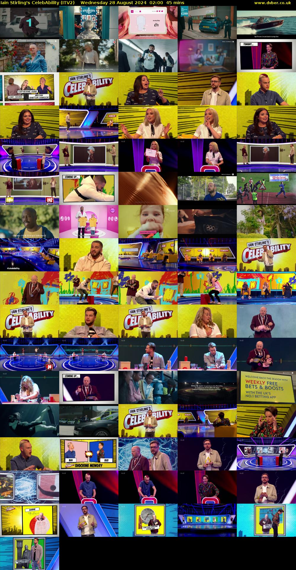 Iain Stirling's CelebAbility (ITV2) Wednesday 28 August 2024 02:00 - 02:45