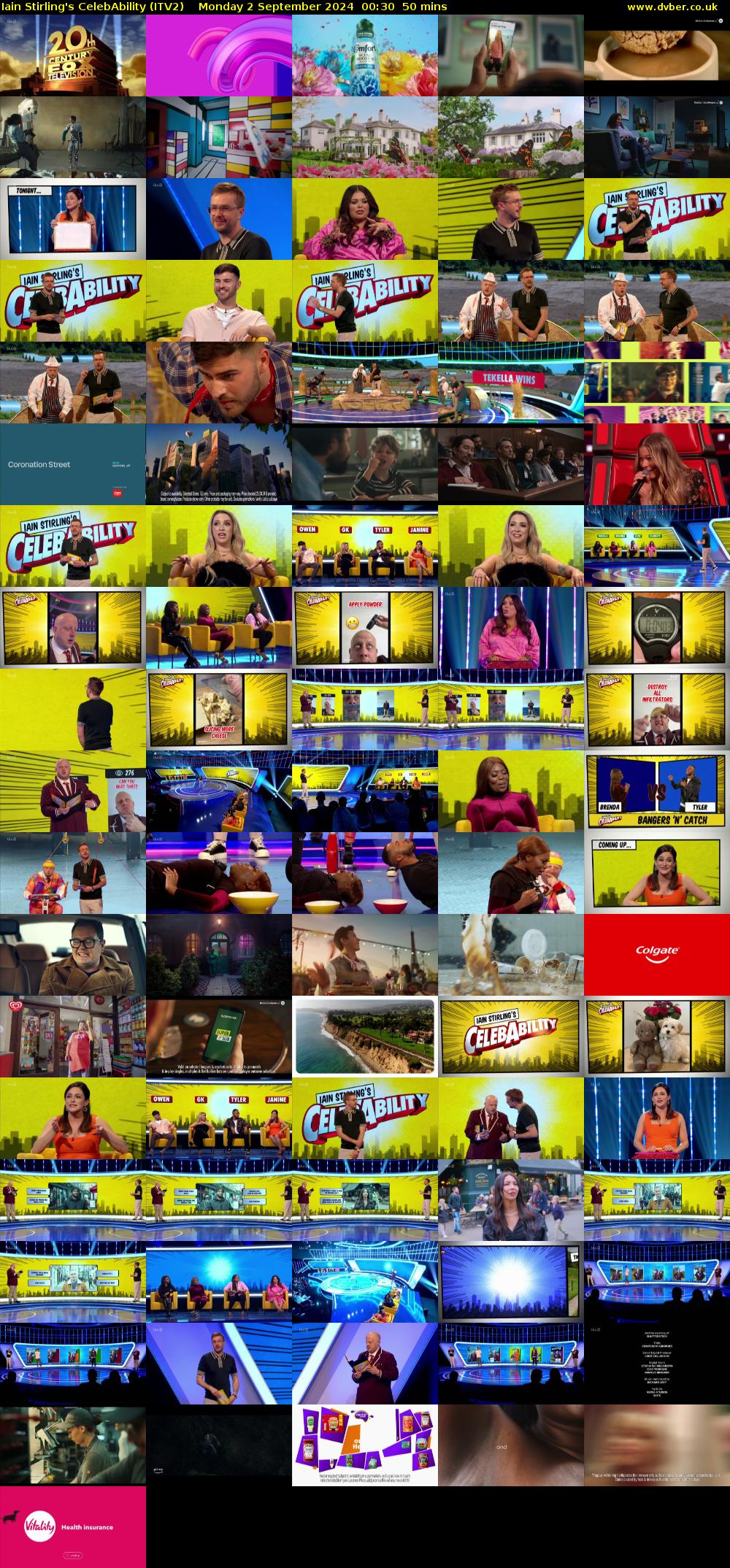 Iain Stirling's CelebAbility (ITV2) Monday 2 September 2024 00:30 - 01:20