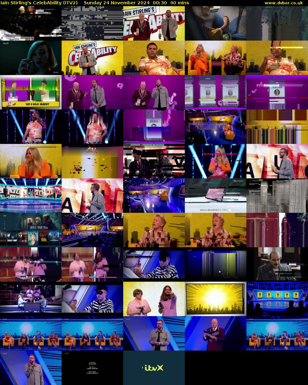 Iain Stirling's CelebAbility (ITV2) Sunday 24 November 2024 00:30 - 01:10