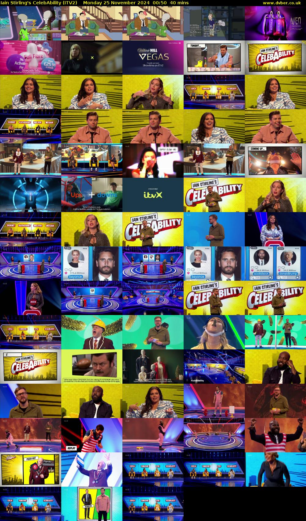 Iain Stirling's CelebAbility (ITV2) Monday 25 November 2024 00:50 - 01:30