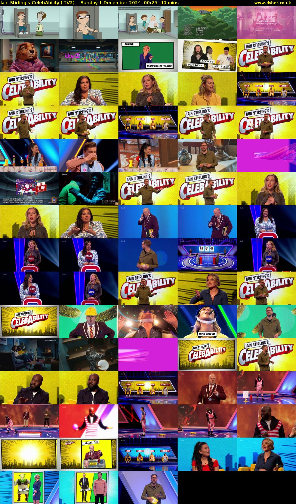 Iain Stirling's CelebAbility (ITV2) Sunday 1 December 2024 00:25 - 01:05