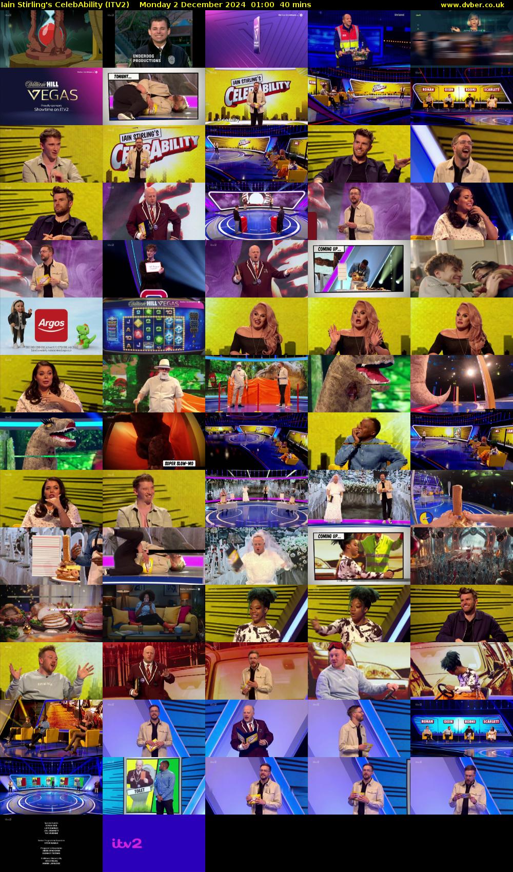Iain Stirling's CelebAbility (ITV2) Monday 2 December 2024 01:00 - 01:40