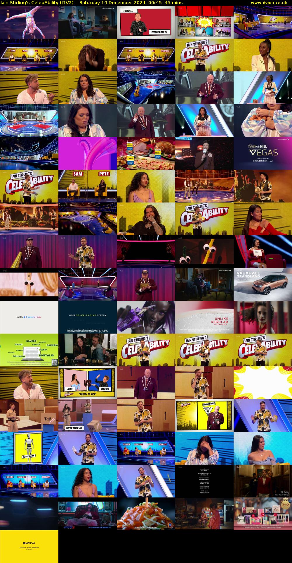 Iain Stirling's CelebAbility (ITV2) Saturday 14 December 2024 00:45 - 01:30