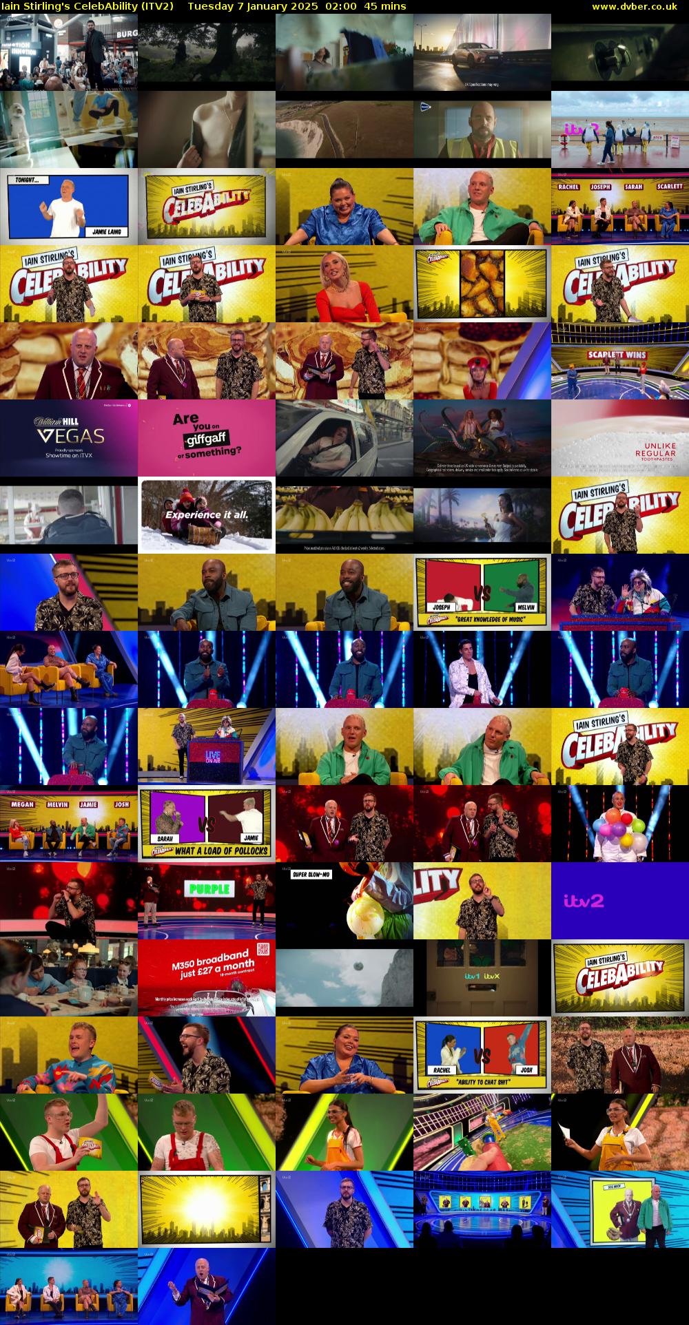Iain Stirling's CelebAbility (ITV2) Tuesday 7 January 2025 02:00 - 02:45