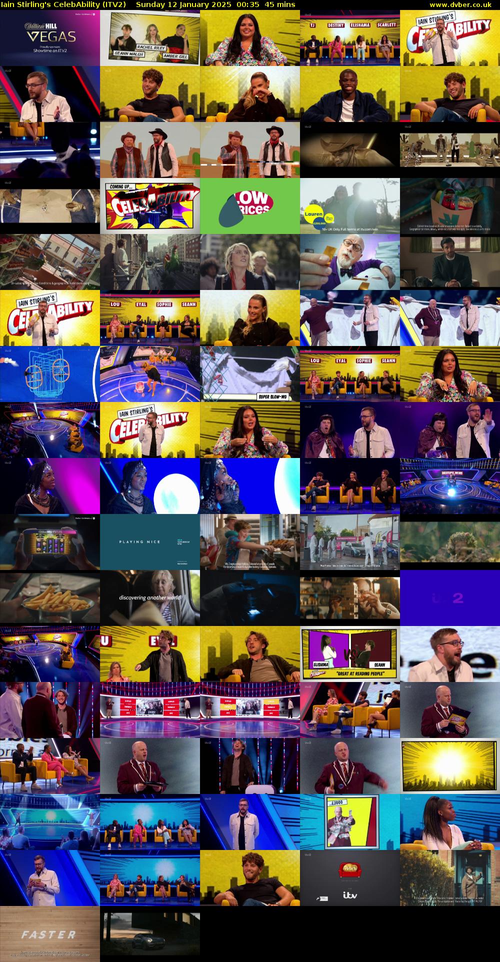 Iain Stirling's CelebAbility (ITV2) Sunday 12 January 2025 00:35 - 01:20