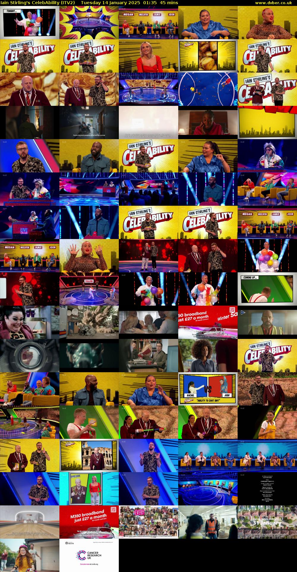 Iain Stirling's CelebAbility (ITV2) Tuesday 14 January 2025 01:35 - 02:20
