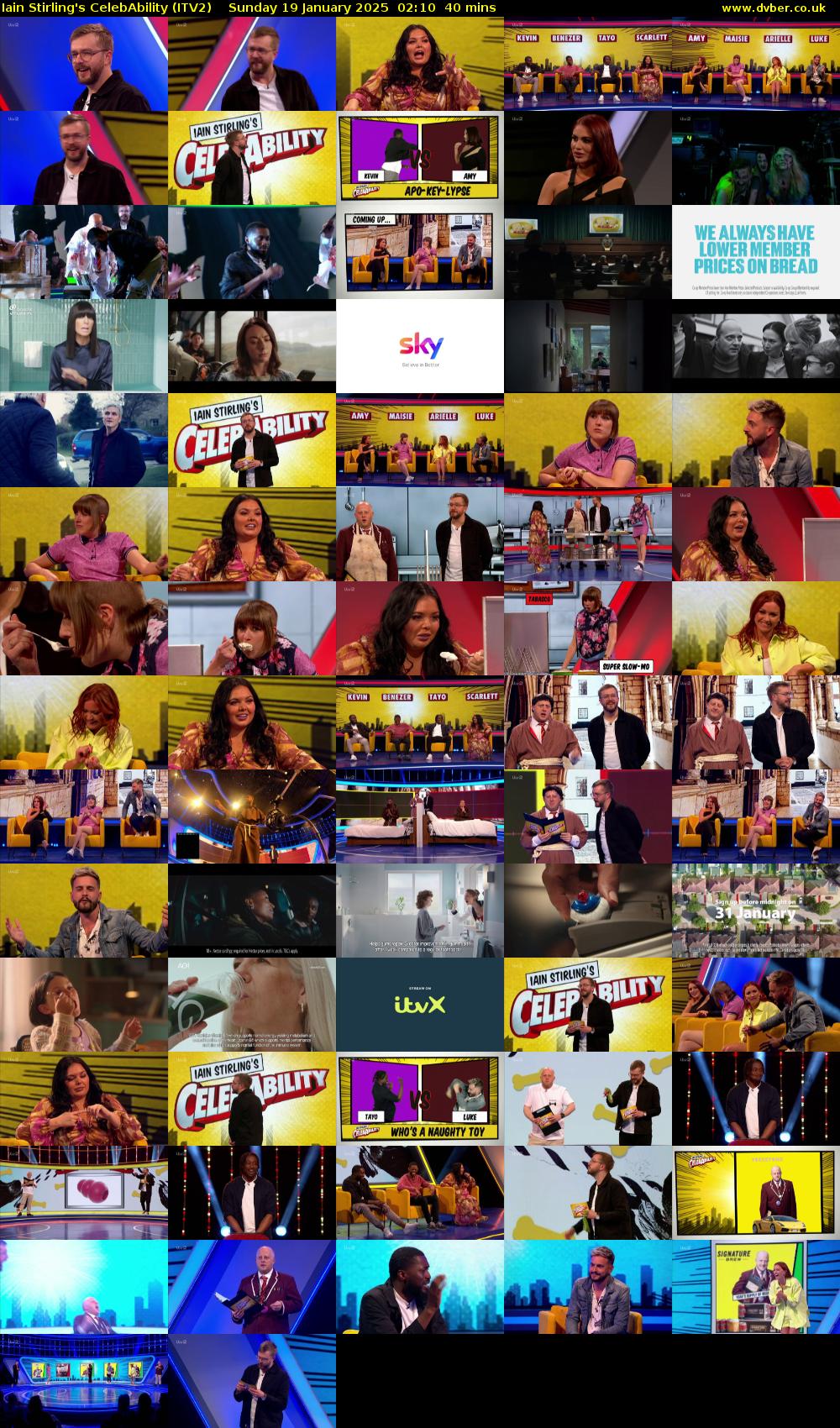 Iain Stirling's CelebAbility (ITV2) Sunday 19 January 2025 02:10 - 02:50