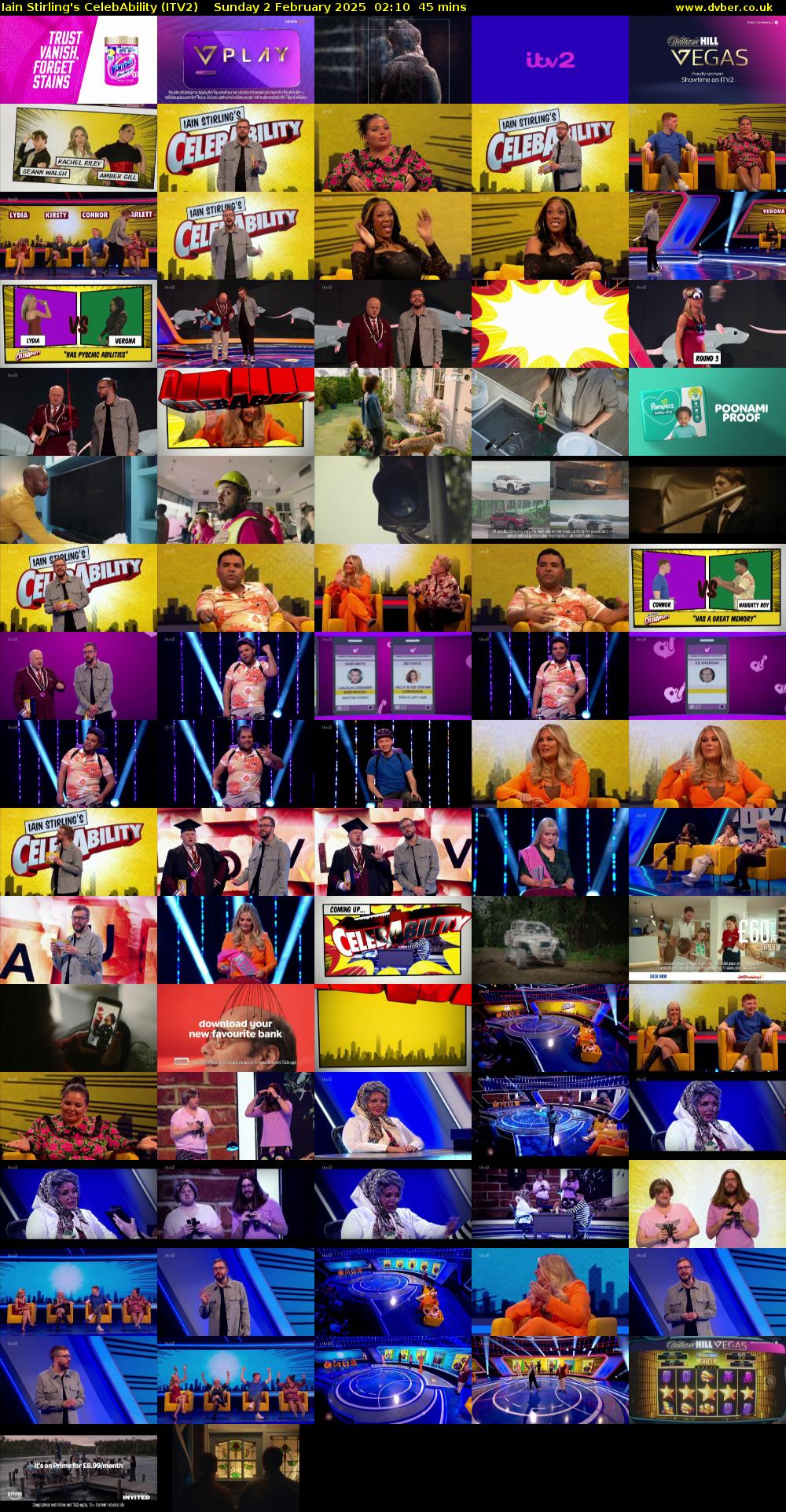 Iain Stirling's CelebAbility (ITV2) Sunday 2 February 2025 02:10 - 02:55